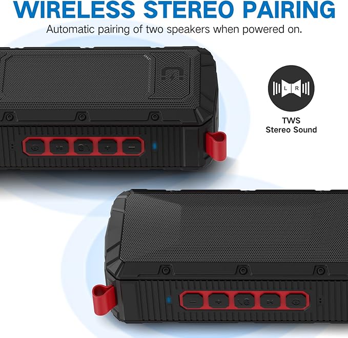 Dprofy 2Pcs Pro Portable Magnetic Bluetooth Golf Speaker Wireless Waterproof IPX6/Shockproof - 3rd Generation Magnetic Golf Speakers for Golf Cart 24 Hour Playtime (2Pcs with TWS & SD Card Function)
