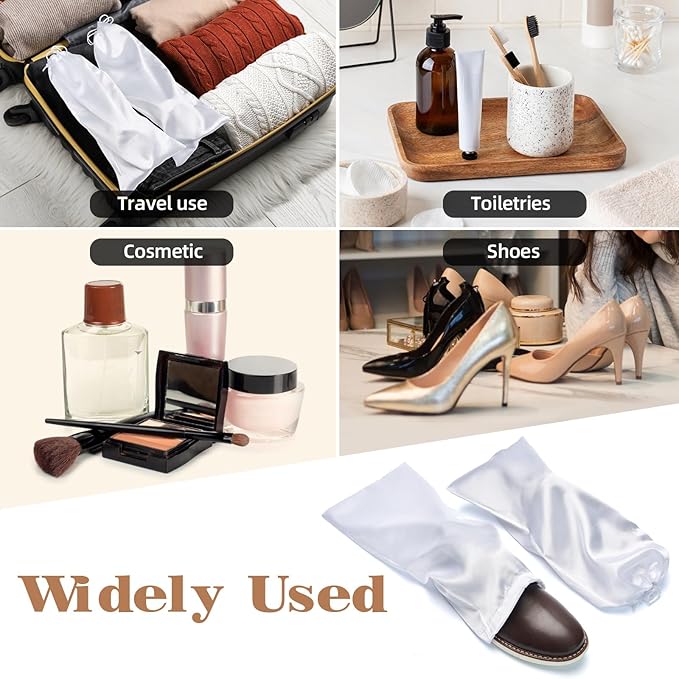 Shoe Dust Bags - 8 Pack Shoe Bags for Travel Satin Fabric with Drawstring Closure,Washable Breathable Cotton Fabric Cloth,for Travel Protecting andStoring Shoes