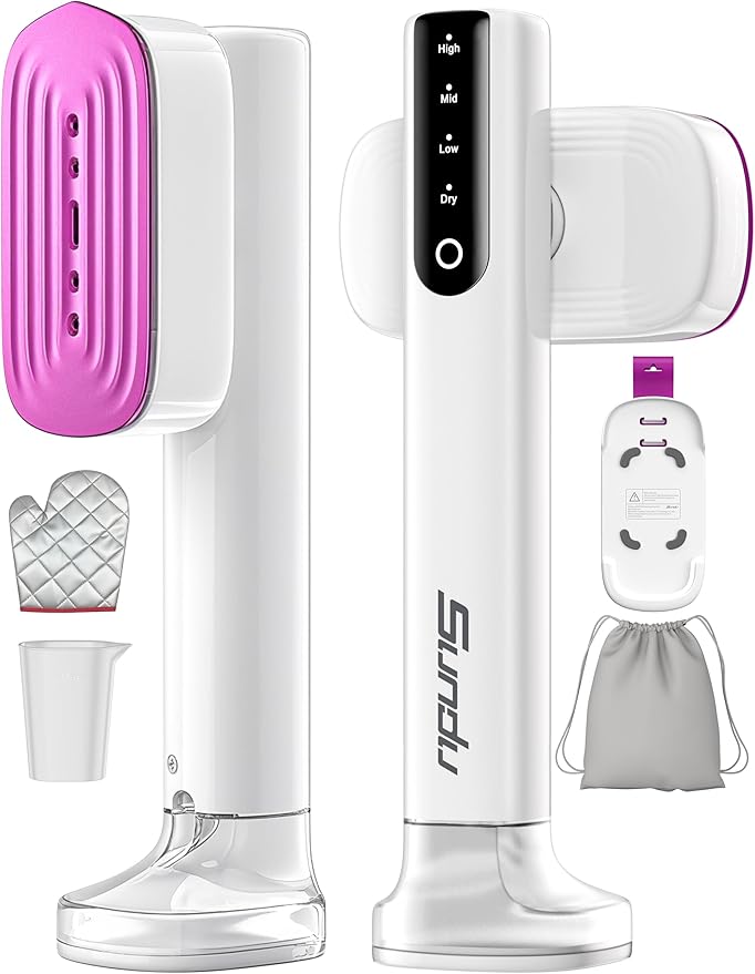 Sundu Steamer for Clothes,15s Fast Heat-up Handheld Garment Steamer,35mins Runtime & 180ml Large Tank,25g/min Steam,Ceramic Panel,Stands on Desk,Wrinkle Remover for Travel, Home, Office