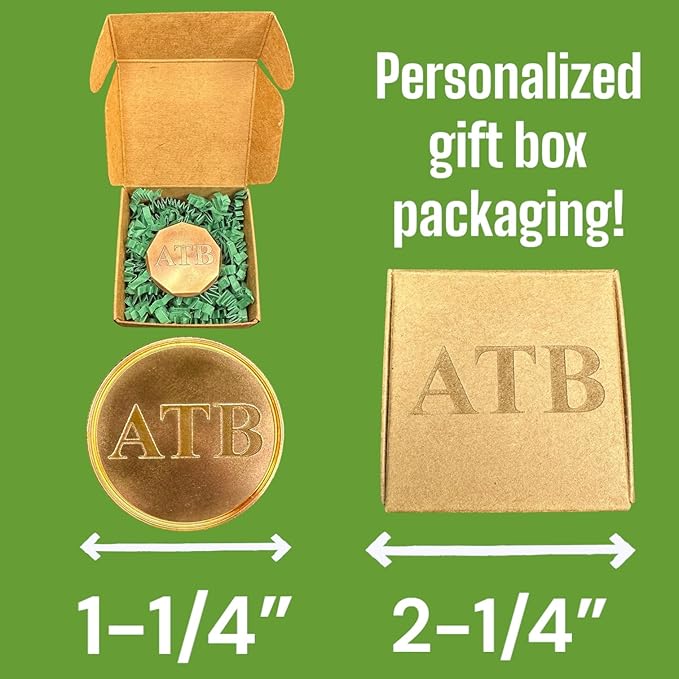 Personalized Golf Ball Marker Set of 2 - Solid Brass & Copper Golf Accessories for Men - Golf Gifts for Men & Golf Ball Marker - Unique Golf Gifts