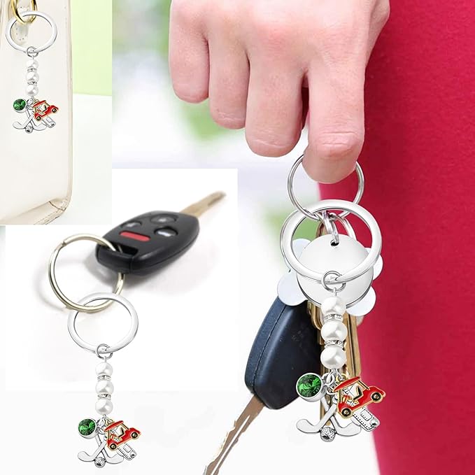 BEKECH Golf Charms Keychain Purse Charms Key Ring Golfers Players Coaches Athletes Sports Golfing Jewelry Golf Lover Gifts