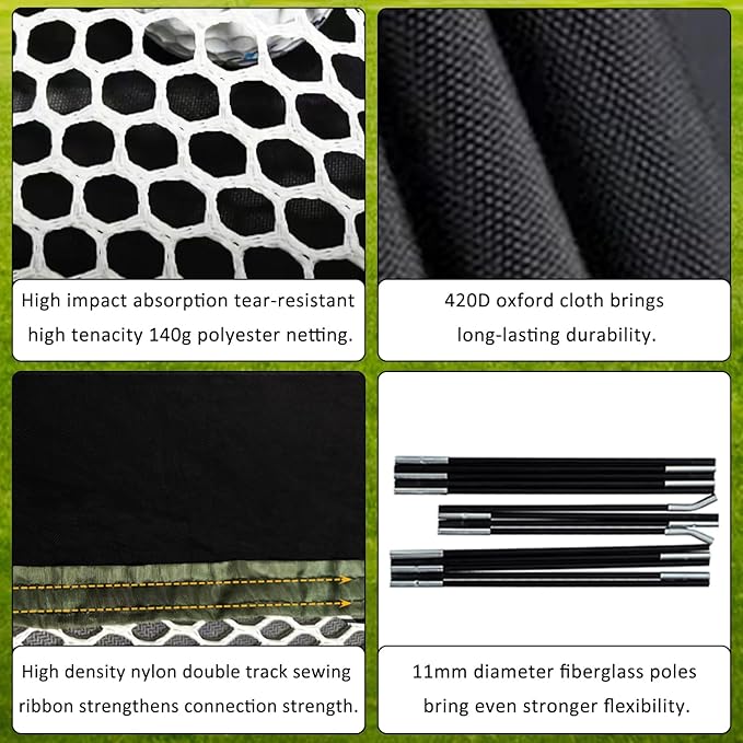 Gagalileo Golf Net: Backyard Practice Hitting Driving Training by Turf Mat Target Real Ball Indoor Outdoor Chipping Swing Gift for Golfers Dad Husband Men