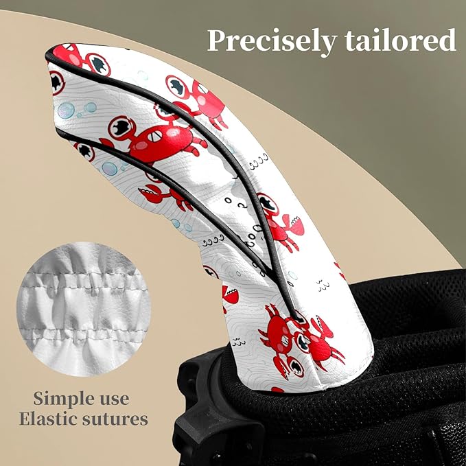 Premium Leather Golf Club Headcovers,Mango Pattern Fits Driver Hybrid Fairway 3/5 Wood,with Scratch-Resistant Lining, Gift for Men and Women