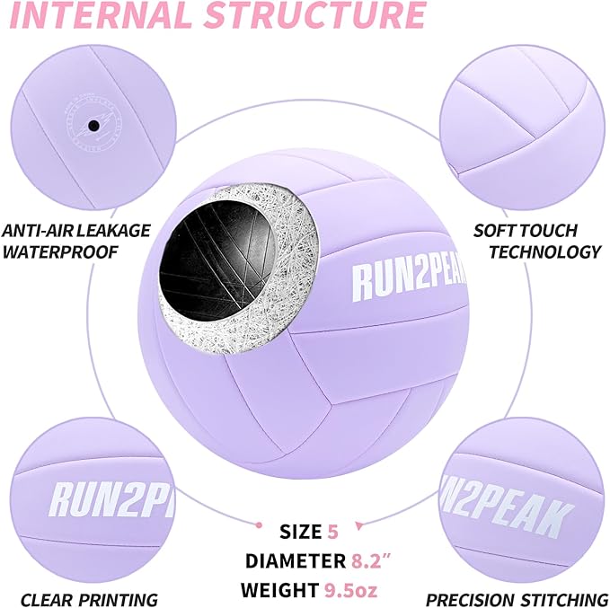 Soft Touch Volleyball Ball Gifts for Teen Girls Kids Youth Team Beginners Durable Volleyballs for Outdoor Indoor Beach Pool Water Play Official Size 5 Training Practice Volley Ball