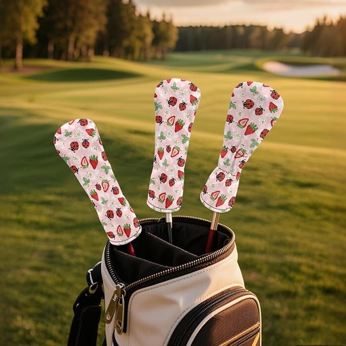 Golf Club Head Covers for Club Protective, Waterproof PU Leather Driver Fairway Wood Hybrid Head Cover