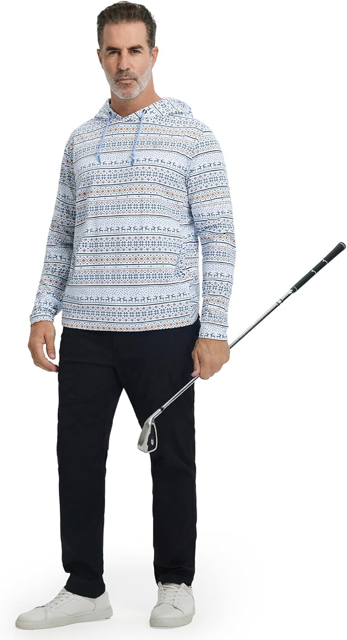 Hoodies for Men Golf Fleece Hooded Sweatshirts Dry Fit Athletic Lightweight Casual Midlayer Mens Hoodies Pullover
