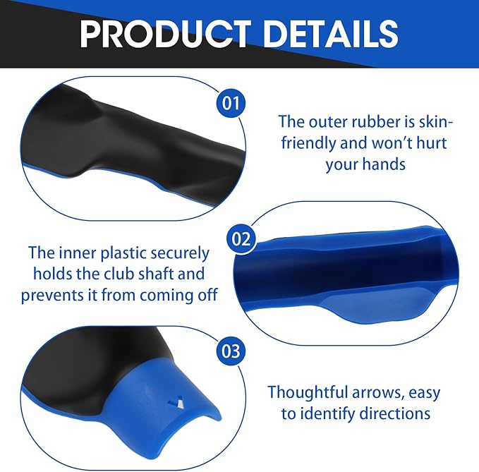 Ergonomic Golf Grip Trainer, Golf Swing Training Aid for Correct Hand Position, 6.1in Lightweight Club Grip Trainer Fits Most Golf Clubs