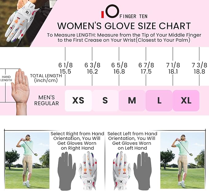 Ladies Golf Gloves Women Right Handed Golfer Left Hand Value 2 Pack with Ball Marker Leather All Weather Grip Breathable Soft Gift Set