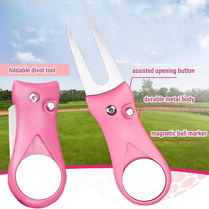 11 Pcs Golf Accessories Kit, Include Golf Ball Bag with Hook Tees Towel Cleaner Brush Ball Marker Divot Tool Score Counter