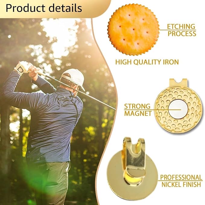 Artpreti Golf Ball Marker with a Standard Magnetic Hat Clip, Funny Golf Ball Marker Hat Clip for Men Women, Premium Golf Gifts for Men Women, Golf Accessories for Golf Lovers