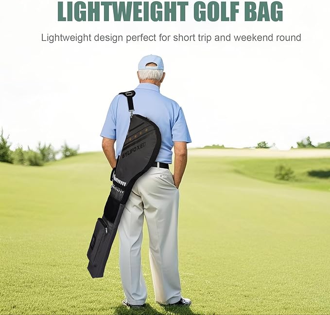 Par 3 Golf Carry Bag for Short Game,Sunday Golf Bag for Men,Small Golf Bag with Thick Foam Protection,Fit Up to 5-8 Clubs