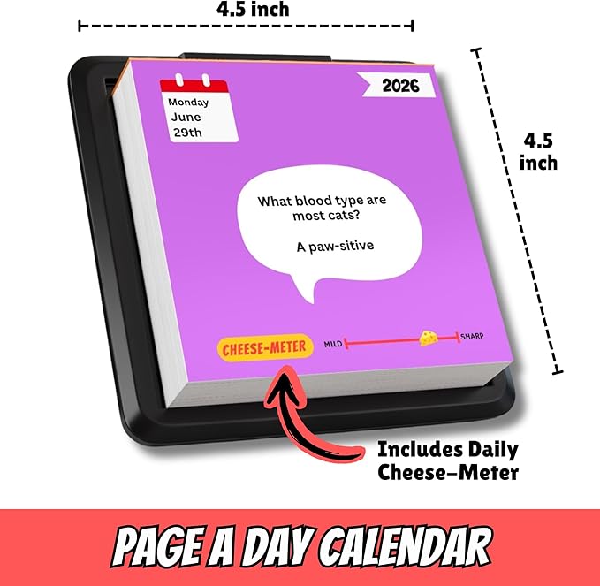 Dad Joke Desk Calendar 2026 - Funny Gifts for Dad, Page a Day Desk Calendar with 365 Daily Dad Jokes, White Elephant Gifts, Fathers Day Dad Gifts, Gifts for Men, Stocking Stuffers, Dad Christmas Gifts