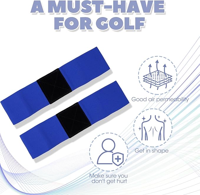 Golf Swing Aid, 2Pcs Elastic Resistance Swing Correcting Arm Band - Golf Swing Posture Training Belt with Anti - Slip Strip for Correction, Strength Enhancement & Consistent Stroke Improvement