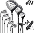 ULTIMATE Left Handed Golf Clubs for Men, 10pcs Men's Complete Golf Club Set Includes 460cc #1 Driver, #3 Fairway Wood, #4 Hybrid, #6/#7/#8/#9/#P Irons, Putter