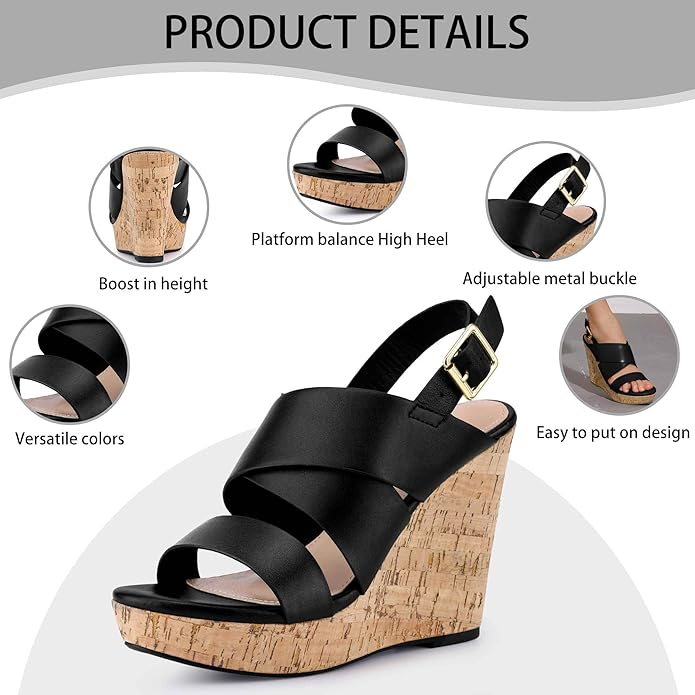 Perphy Open Toe Platform Wedge Sandals for Women