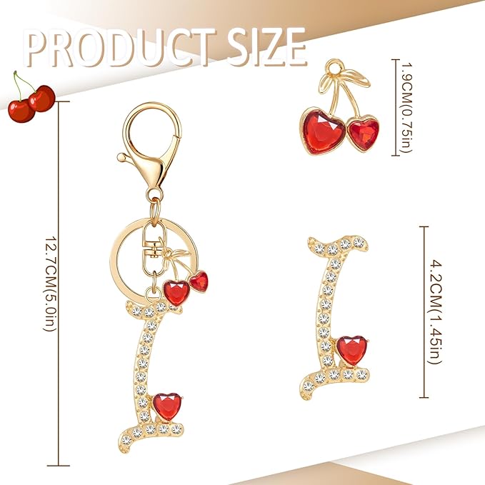 Gold Plated Alphabet Initial Letter Keyring Keychain for Women Girls Crystal Key Chains for Wallet Backpack Bag Charm