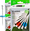 LIGNUM Tee - Classic Golf Tees - Sports Golf Tees - Anti Spin Head, Bio-Based Micro Wood, 50x Durable