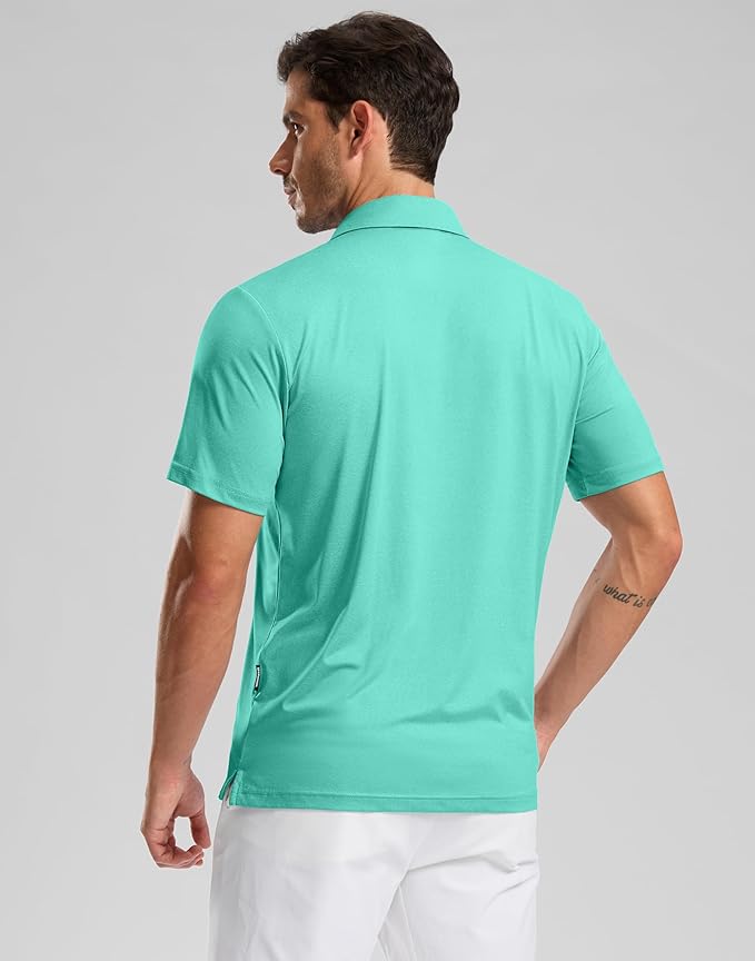 Golf Shirts Heather Polo Short Sleeve Dry Fit Lightweight Moisture Wicking Collared Shirts Casual Athletic Business