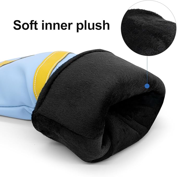 Golf Club Headcover for Driver Covers, Fairway Wood Covers, Hybrid Covers Gopher Style Premium Leather 3 Wood Headcover Set with Interchangeable No. Tags Golf Club Covers