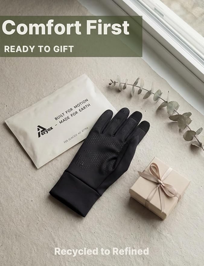 Lightweight Running Winter Gloves Touch Screen Gloves Liners for Cycling Biking for Men Women