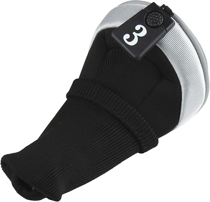 Andux 3pcs/Set Golf 460cc Driver Wood Club Head Covers Long Neck with No. Tags
