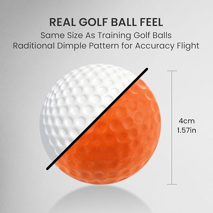 FINGER TEN Golf Practice Balls Foam Colored Value 12 24 50 Pack, Lightweight Golf Ball Limited Flight for Indoor Outdoor Driving Range Backyard Training Safe Practice Good Value