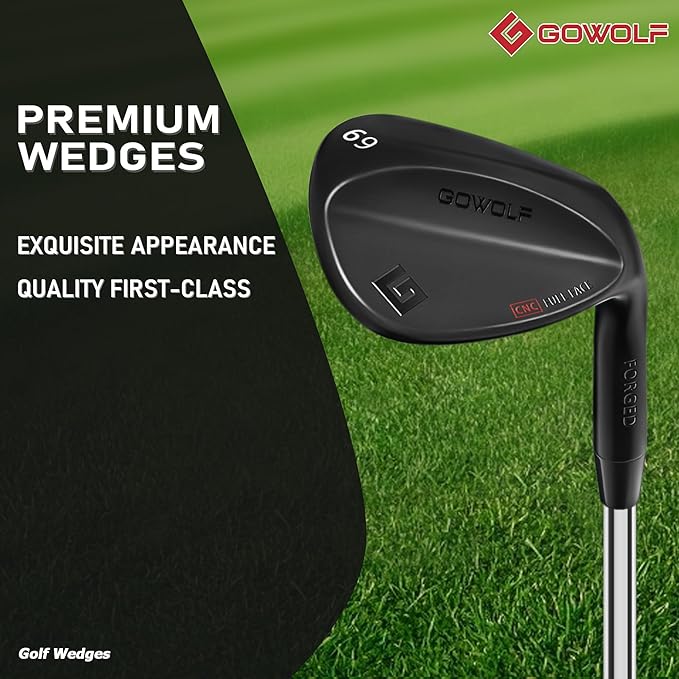 Gowolf Forged Golf Wedges 50/52/54/56/58/60/69 Degree Single or Sets for Men, Right Hand Premium Full Face Gap Wedge Sand Wedge Lob Wedge Golf Club, Great Golf Gifts - CNC Milled Face for More Spin
