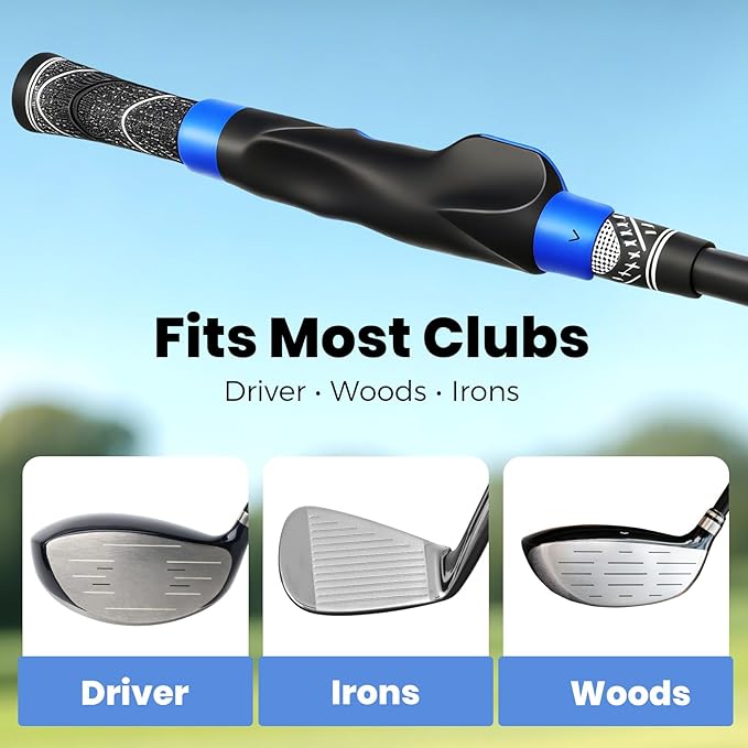 Golf Grip Trainer – Right-Hand Swing Trainer & Practice Grip Corrector for Proper Hand Position, Muscle Memory & Consistent Swings – Non-Slip, Easy Install, Fits Most Clubs – Great Golf Gift for Men & Dads
