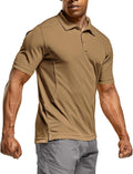 CQR Men's Polo Shirts, Tactical Short Sleeve Golf Performance Shirts, Lightweight Dry Fit UPF 50+ Pique