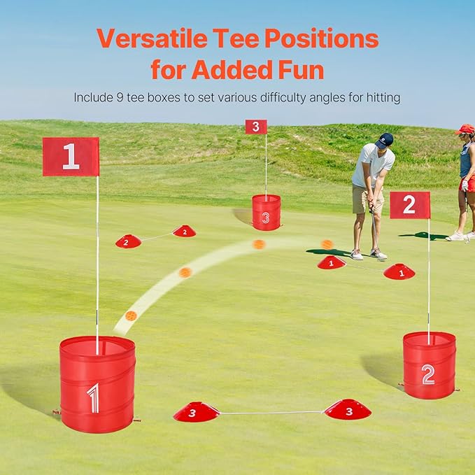 VEVOR Backyard Golf Game, 9 Hole Golf Course, Golf Game Practice Games, Golf Chipping Game for Family, Adults and Kids, Portable Outdoor Yard Golf Game for Lawn, Yard, Camping, Park, Beach