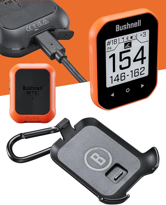 Wearable4U - Bushnell Phantom 3 GPS Rangefinder Orange with BITE Magnetic Mount and GreenView with Lens Cleaning Cloth Bundle