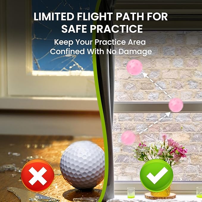 FINGER TEN Golf Practice Balls Plastic Colored Value 12/24/36/50 Pack, Limited Flight Sports Training Ball for Men Women, Indoor Outdoor Driving Range Backyard Use