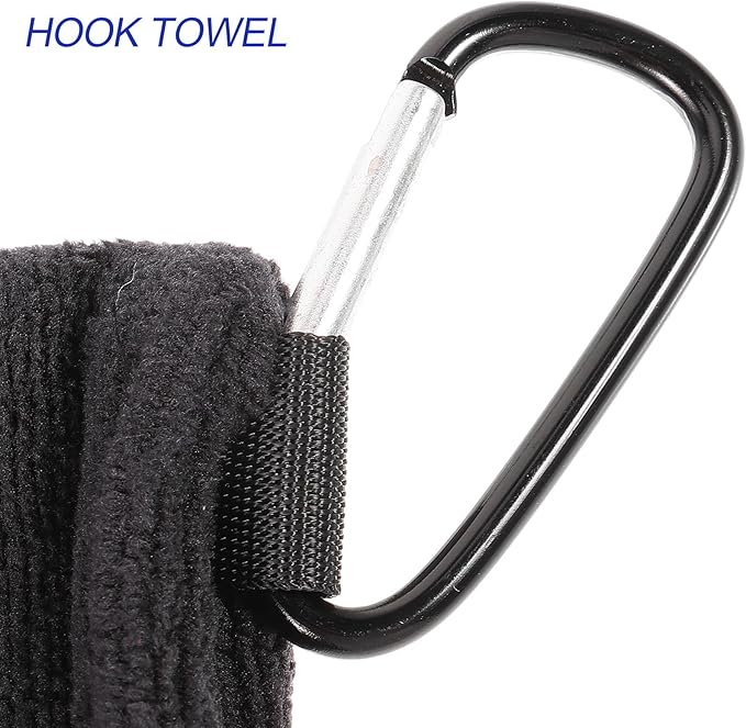 Golf Ball Towel with Buckle 14X14Cm Microfiber Golf Cleaning Cloth for Club and Ball Maintenance