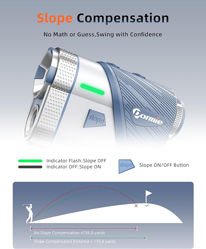Dormie Golf Rangefinder with Slope,800 Yards Laser Range Finder Golfing,Aluminum Alloy Body,Flag Pole Locking Vibration,Slope Compensation,6X Magnification Rangefinder with Magnet