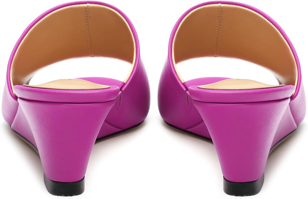 Wedge Sandals for Women Open Toe Wedge Heels Womens Matte High Heel Sandal Round Toe Heeled Wedge Sandals Slip on Casual shoes 2 inch