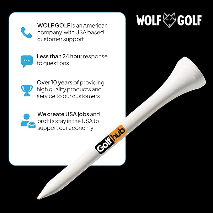 OnlyPars Golf Tees - Golf Hub Tees - Set of 36 Golf Tees - 3 Designs - Golf Tee Gift Set