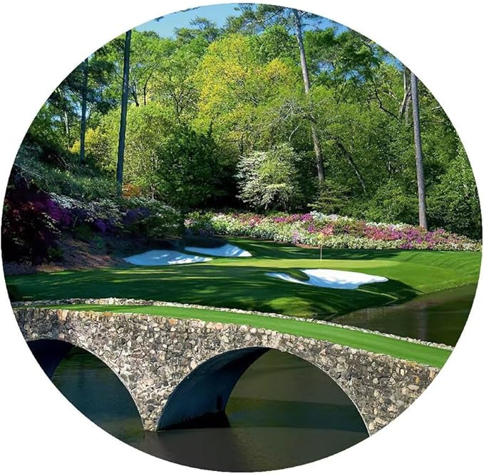 chenchenArt Augusta National Golf Course Wall Art - Augusta Golf Course 12th Hole Wall Art for Living Room Bedroom Bathroom Home Decorations Golf Art Canvas Prints Framed Ready to Hang(12''H x 16''W)