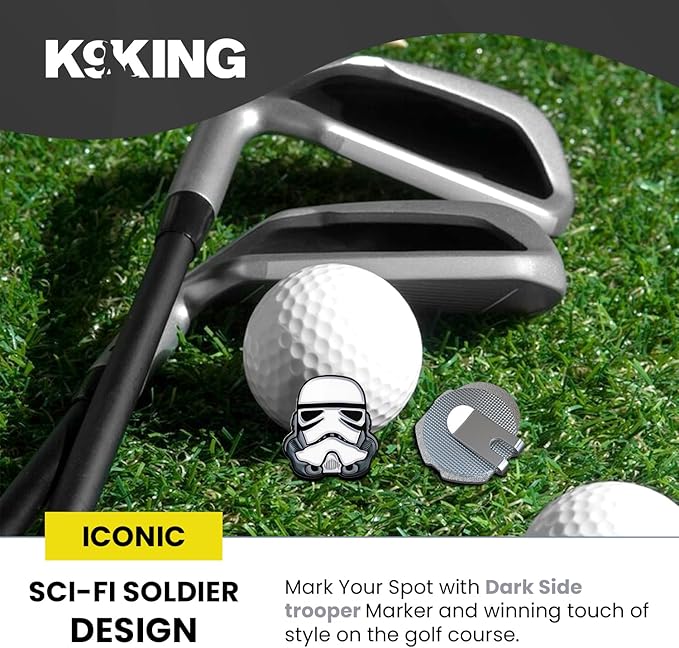K9King Funny Golf Ball Marker with Magnetic Hat Clip – Unique Durable Enamel Ball Marker – Enhanced Golfing Fun Waterproof Scratch Free Golf Accessories and Gifts for Golfers