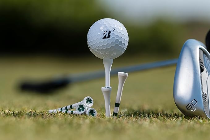 PrideSports Shamrocks Wooden Golf Tees - 2-3/4 Inch, 45 Count - Special Edition - Perfect for St. Patrick's Day