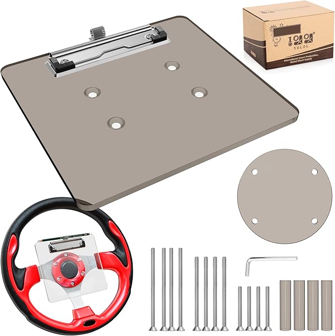 10L0L Golf Cart Steering Wheel Scorecard Holder with Pencil Holder Fit Yamaha,Club Car, EZGO - Upgrade Anti Drop Clip