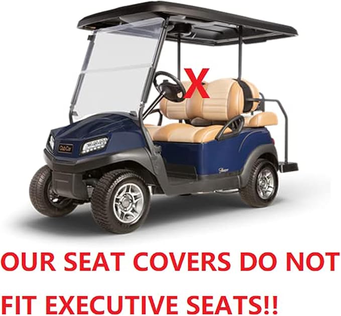 Huskey 2PCS Golf Cart Front Seat Cover for Club Car Precedent 2004+ G&E Models Custom Two Tone Black/Orange Diamond Stitching with Orange Piping,Marine Grade Vinyl Material,Staple On Design