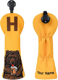 Golf Club Head Cover Golf Head Cover Driver Headcover Fairway Wood Headcover Hybrid Club Head Cover Golf Blade Mallet Putter Cover Beer Bear