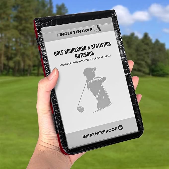 FINGER TEN Golf Scorecard Book Stats Statistics Log Notebook Waterproof Paper Value 1/2/4/8 Pack, Fit Golf Score Card Holder Cover