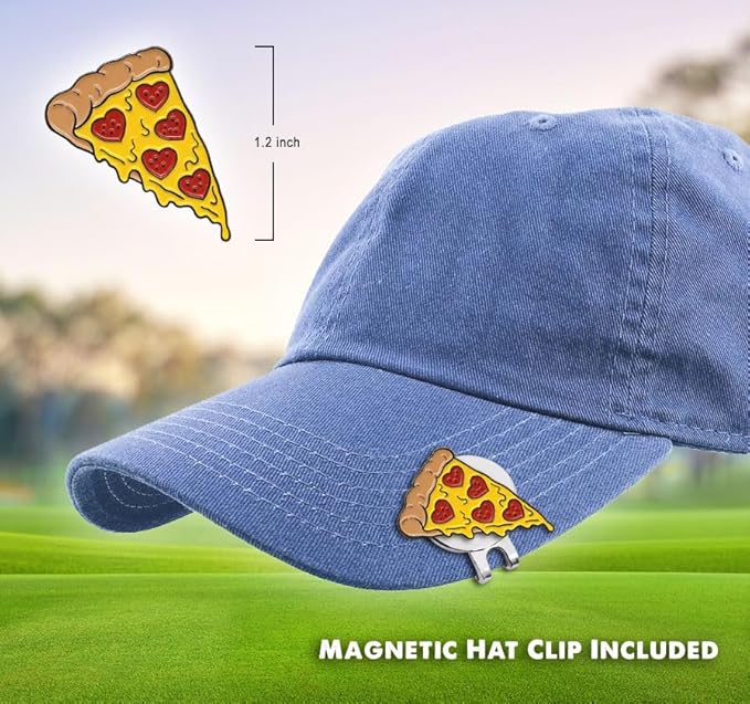 Pinsanity Pizza Lover Golf Ball Marker with Hat Clip