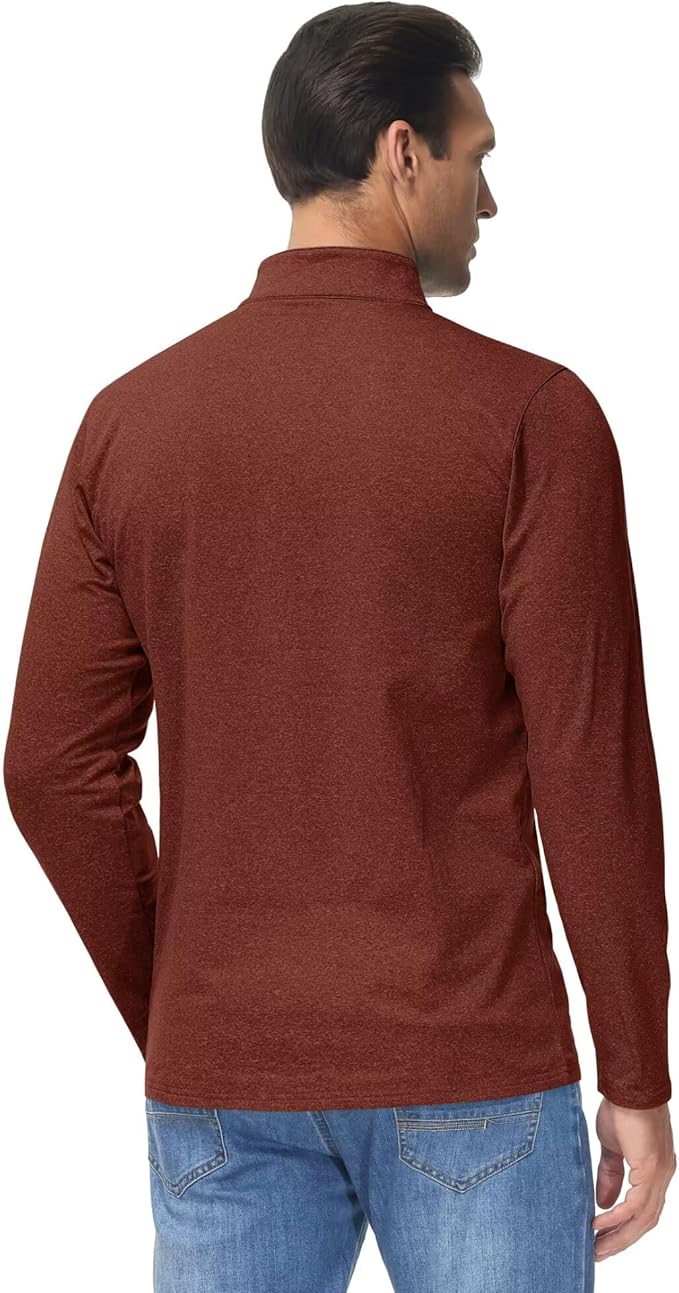 Boladeci Men's Quarter Zip Pullover Premium Fleece Lined Heather Long Sleeve Golf Shirts Midweight 1/4 Half Zip Sweatshirts