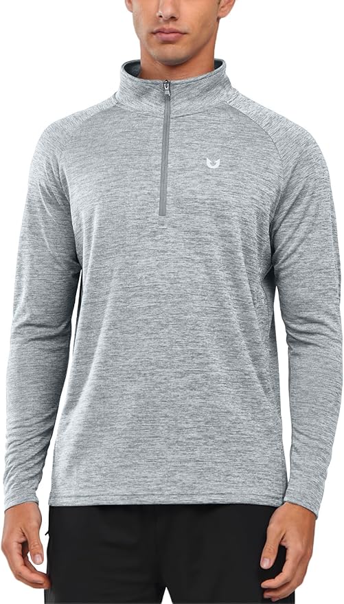 NORTHYARD Quarter Zip Pullover Men Running Shirt Long Sleeve Moisture Wicking Quick Dry Athletic Workout Shirts