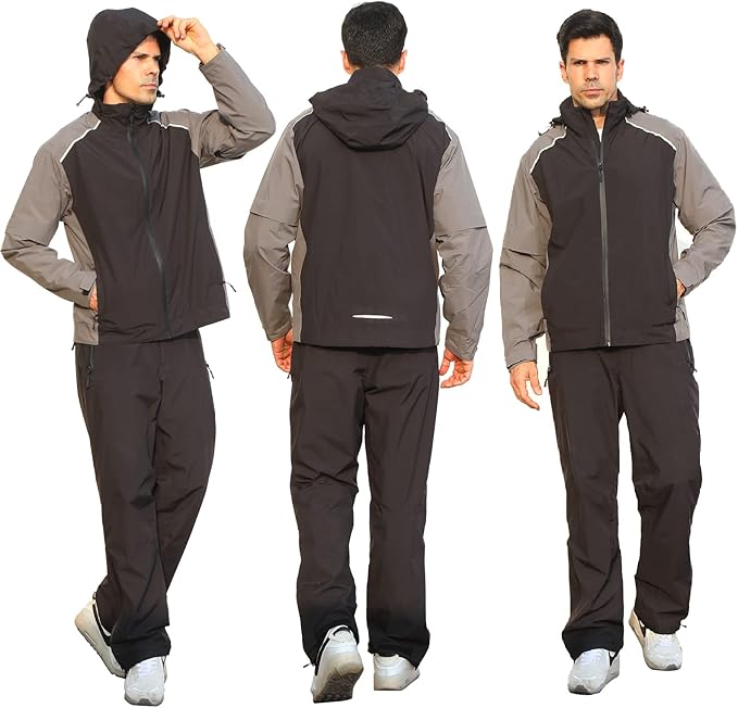 K.E.J. Golf Rain Jacket for Men Waterproof Raincoat Lightweight Jacket Golf Suit for Hiking Cycling Running Camping Traveling