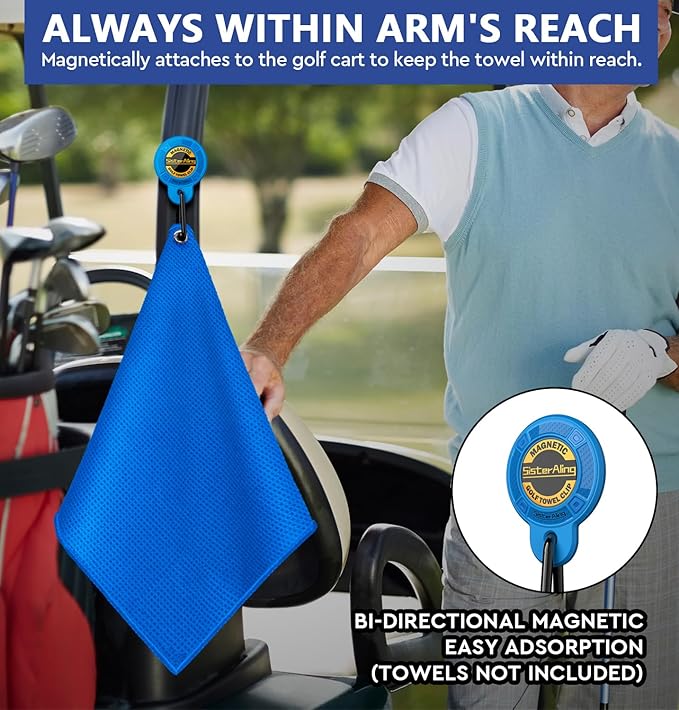 Magnetic Clip for Golf Towel,Removable Industrial Magnetic Accessories Design for Strong Hold to Golf Carts or Clubs