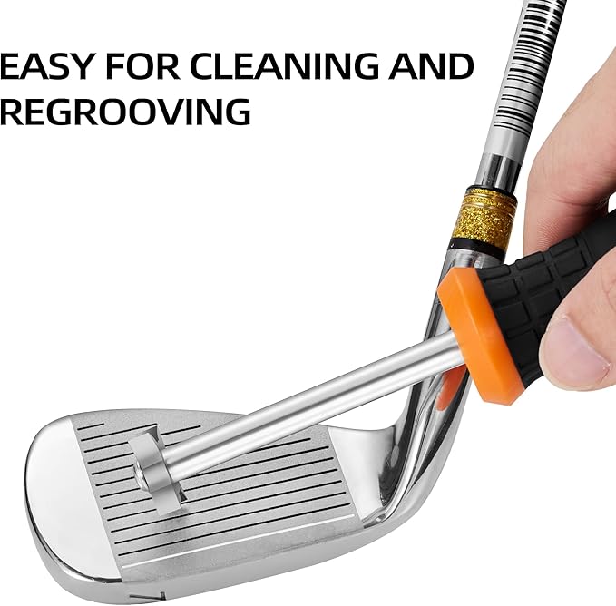 Golf Club Groove Sharpener, Re-Grooving Tool and Cleaner for All Irons Pitching Sand Lob Gap and Approach Wedges, Generate Optimal Backspin, Groove Repair Tool, Tungsten Carbide Head