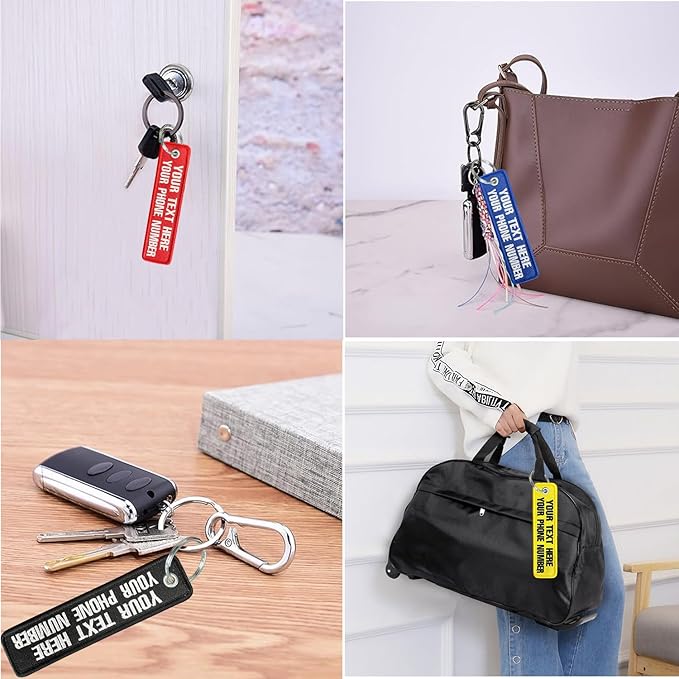 silkmilk Personalized Keychains, Customized Embroidered Key Tags, Luggage Tags, Key Ring Accessories, Gifts for Men & Women